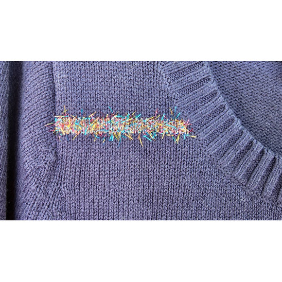 Torrid TINSEL STRIPE HOLIDAY SWEATER - NAVY Size 1 - Picture 8 of 11